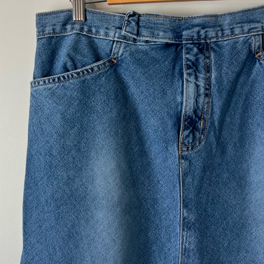 Hydraulic Maxi Denim Jean Skirt NWT SZ 13/14 Slit back Long Maxi Length - Picture 10 of 14